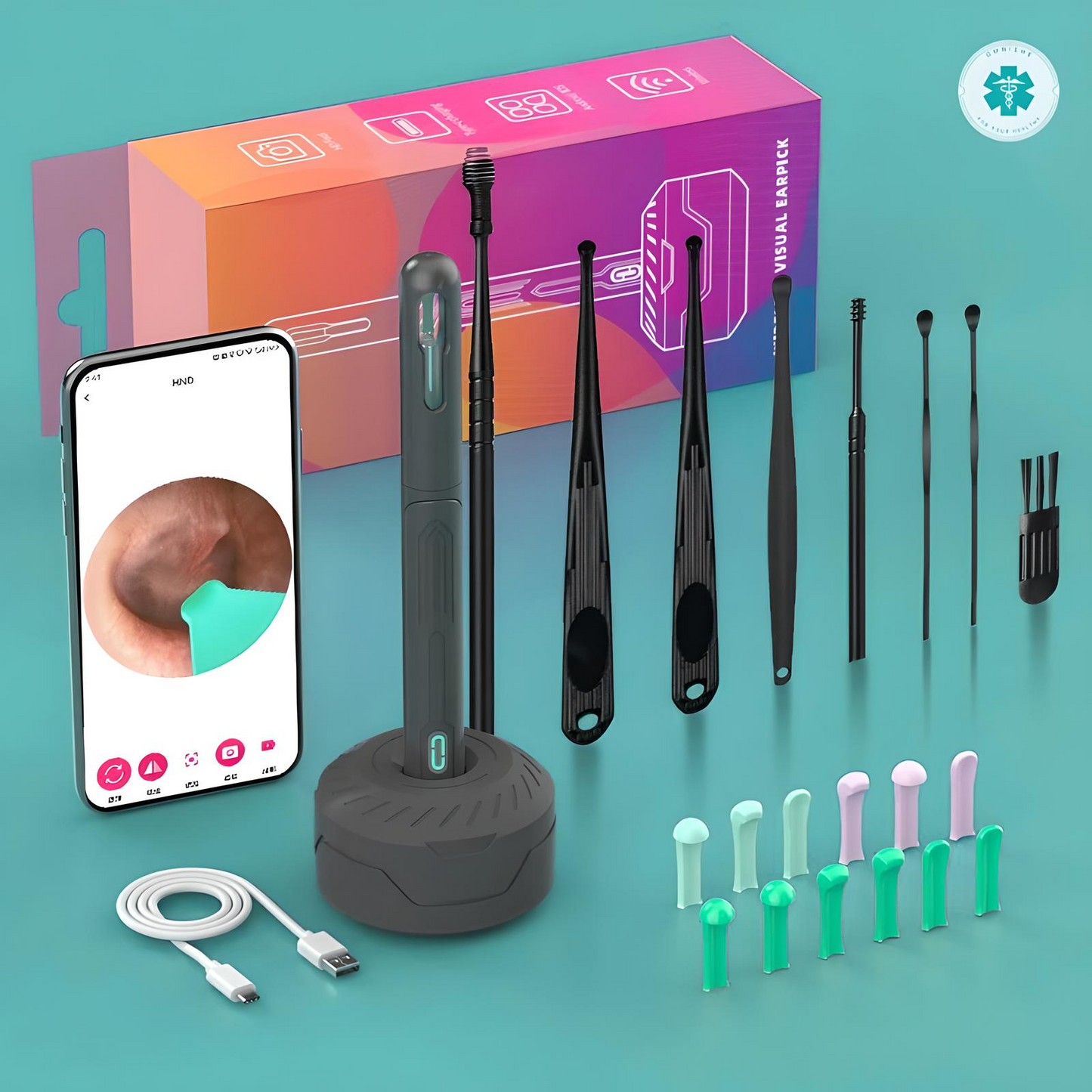 Omnishe™ Earwax Removal Tools With Camera / Ear Sticks Otoscope / Take Photo&Video in APP (High Results)