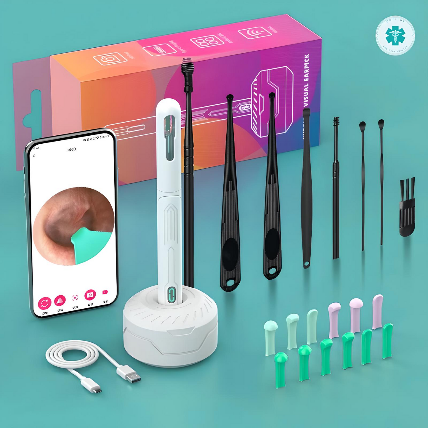 Omnishe™ Earwax Removal Tools With Camera / Ear Sticks Otoscope / Take Photo&Video in APP (High Results)