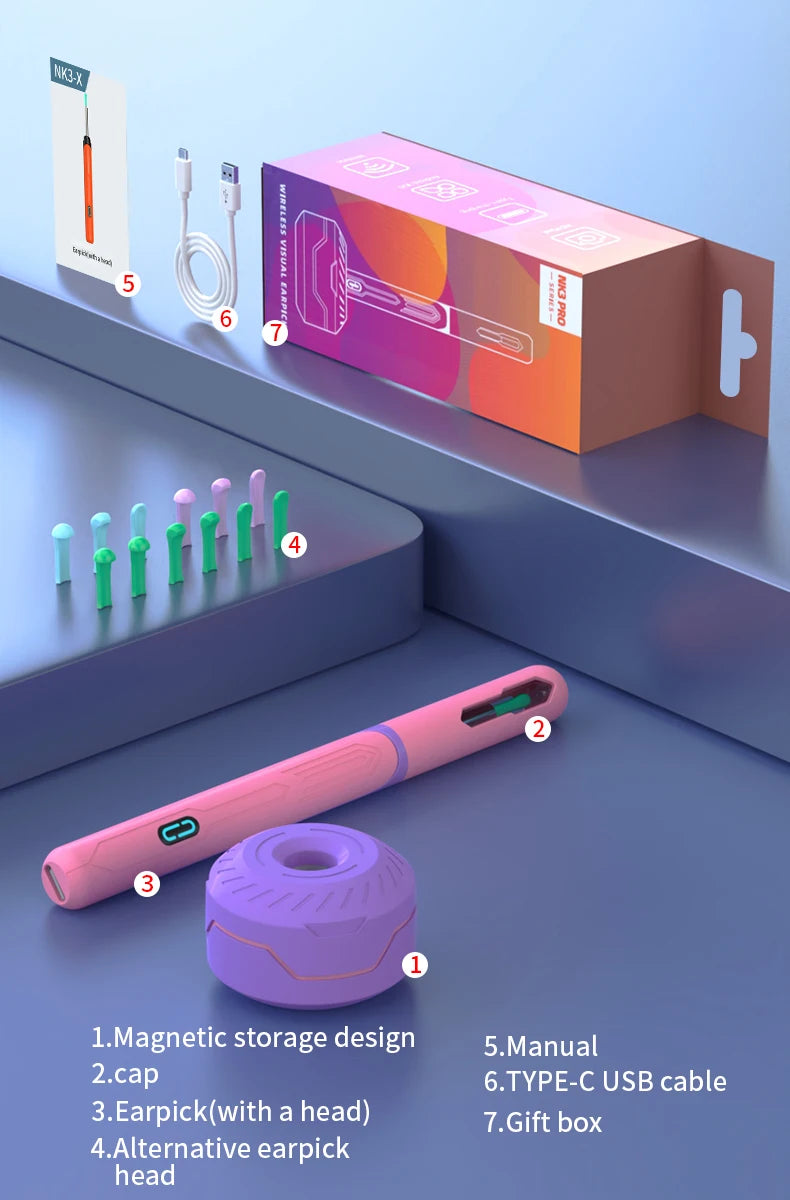 Omnishe™ Ear Cleaner with camera Set (Ear Sticks Otoscope) Take Photo&Video in APP (High Results)