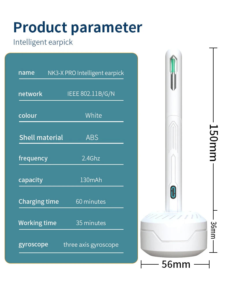 Omnishe™ Ear Cleaner with camera Set (Ear Sticks Otoscope) Take Photo&Video in APP (High Results)