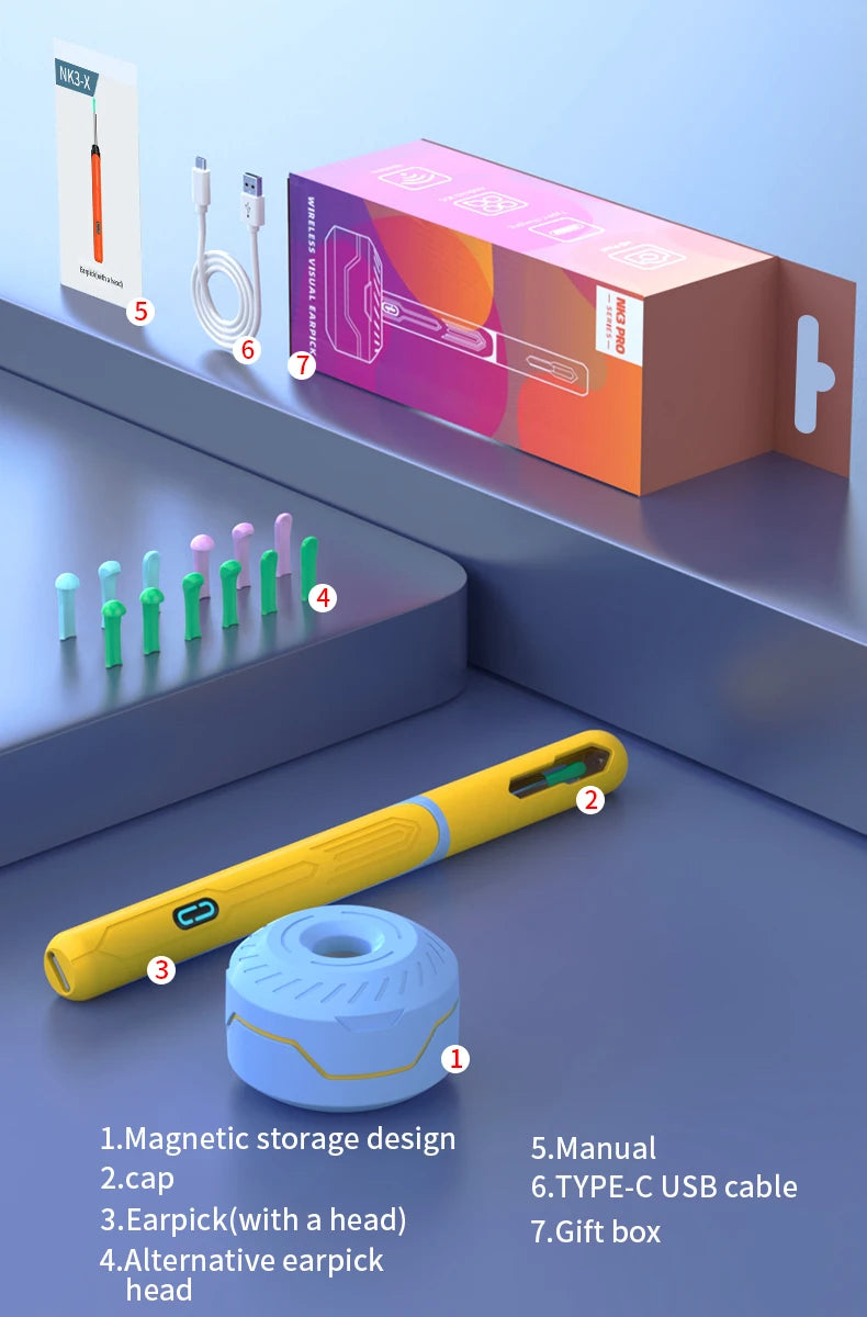 Omnishe™ Ear Cleaner with camera Set (Ear Sticks Otoscope) Take Photo&Video in APP (High Results)