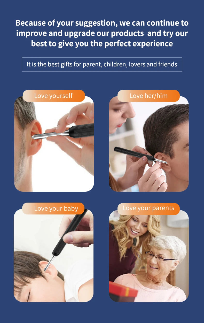 Omnishe™ Ear Cleaner with camera Set (Ear Sticks Otoscope) Take Photo&Video in APP (High Results)
