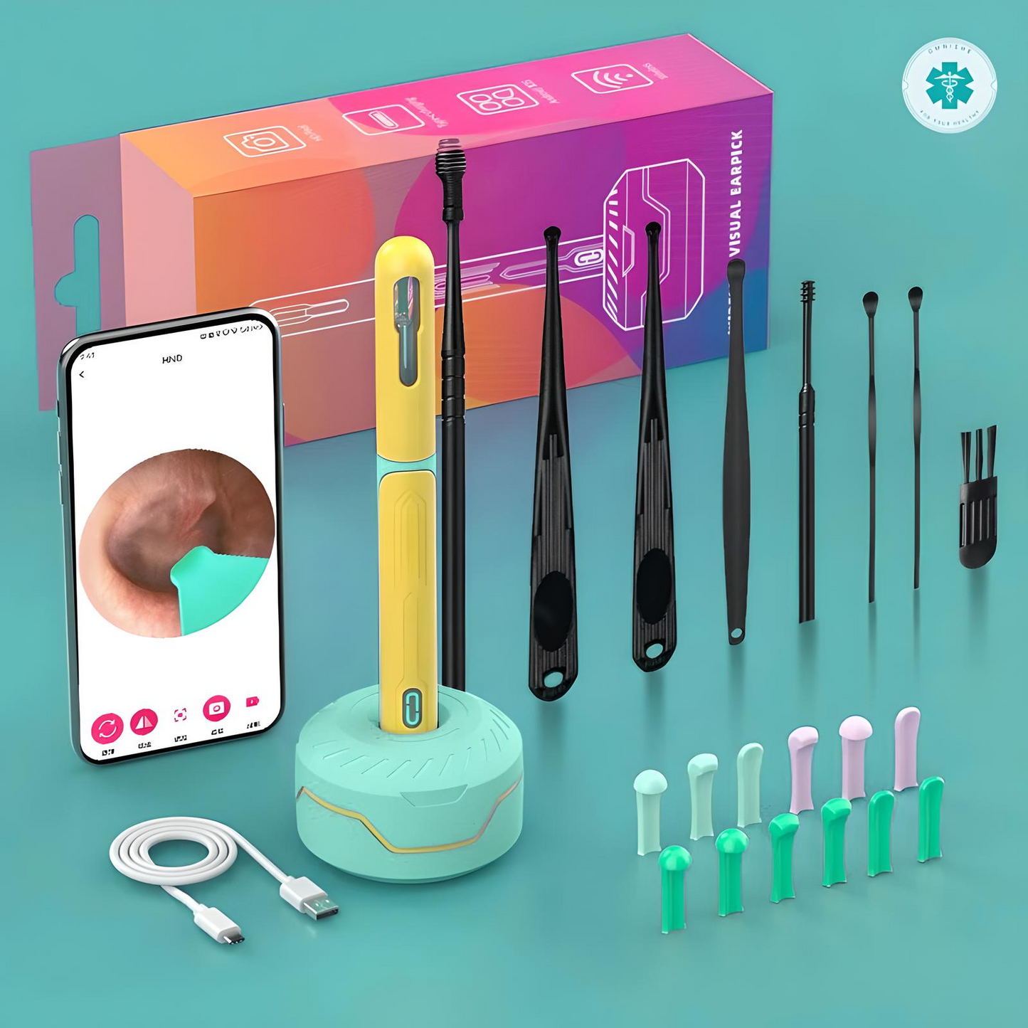 Omnishe™ Earwax Removal Tools With Camera / Ear Sticks Otoscope / Take Photo&Video in APP (High Results)