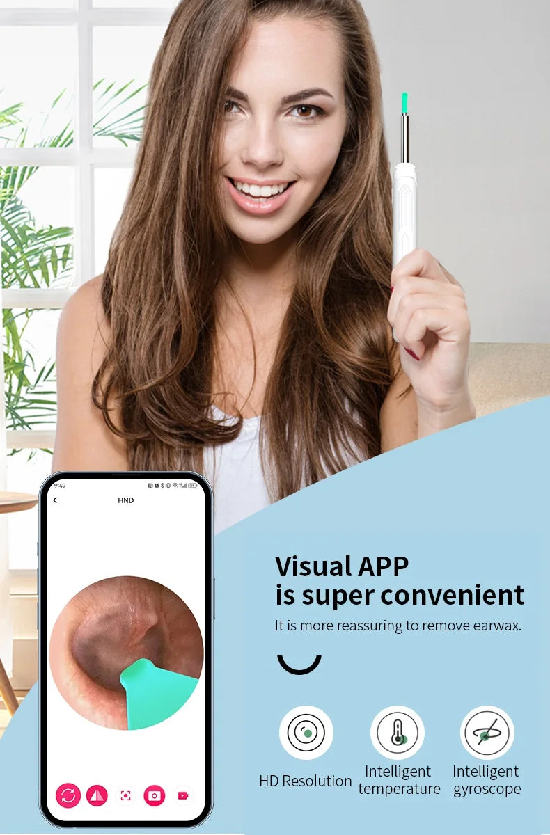 Omnishe™ Ear Cleaner with camera Set (Ear Sticks Otoscope) Take Photo&Video in APP (High Results)