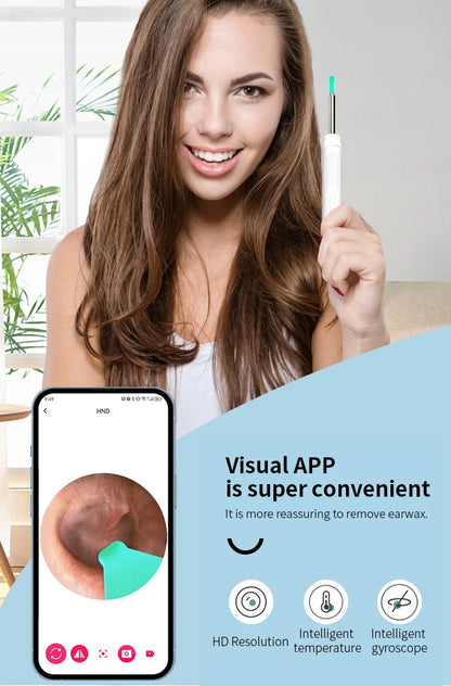 Omnishe™ Ear Cleaner with camera Set (Ear Sticks Otoscope) Take Photo&Video in APP (High Results)