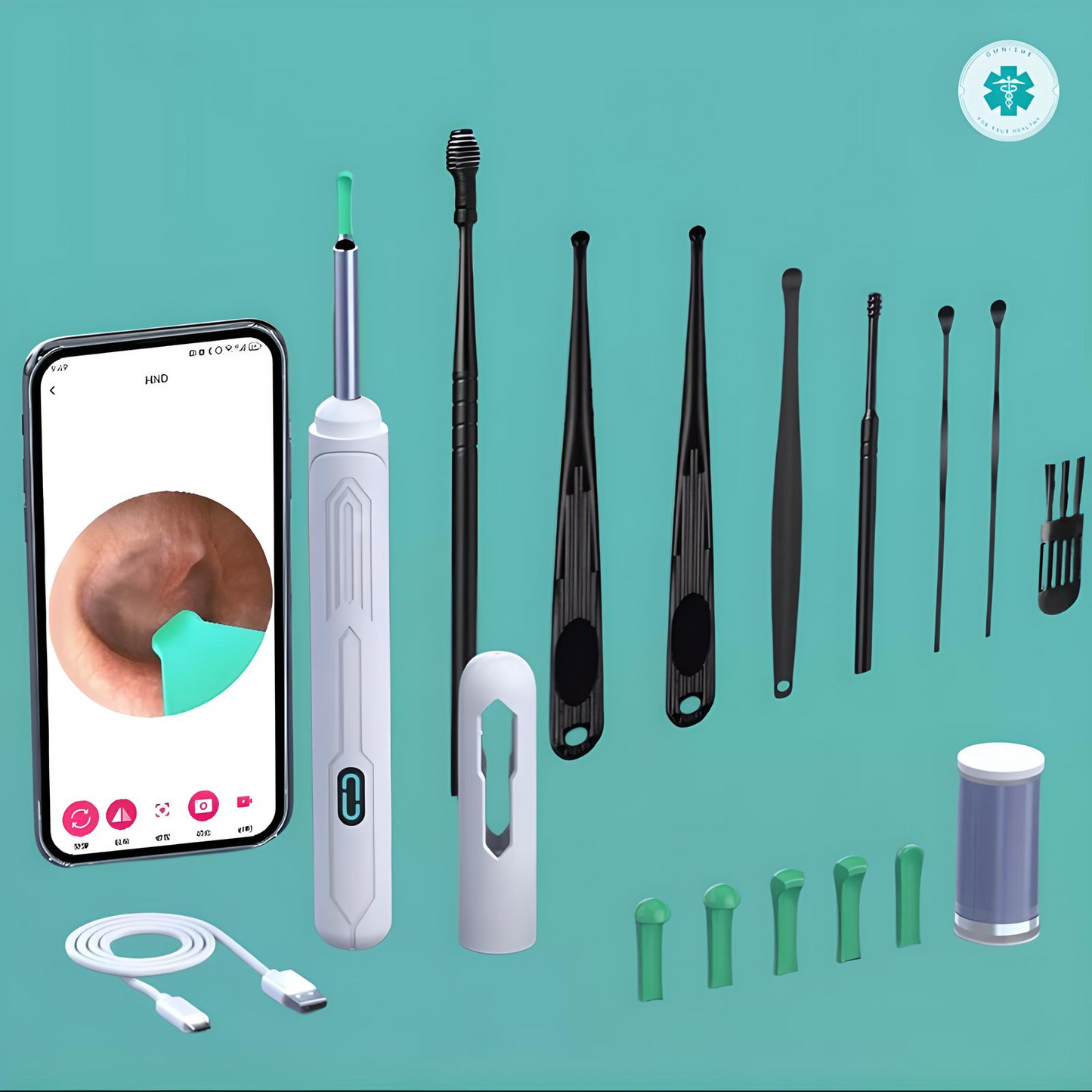 Omnishe™ Earwax Removal Tools With Camera / Ear Sticks Otoscope / Take Photo&Video in APP (High Results)