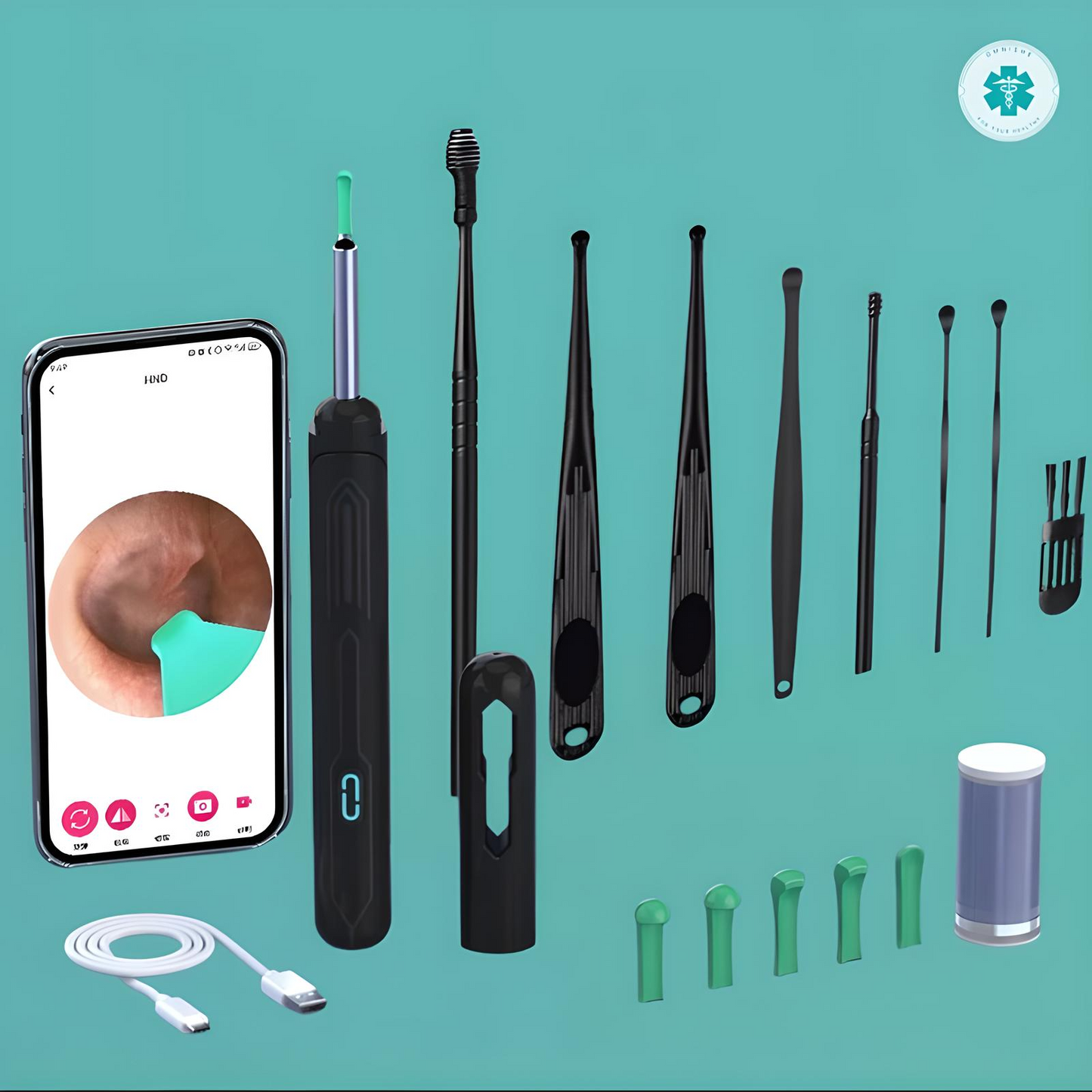 Omnishe™ Earwax Removal Tools With Camera / Ear Sticks Otoscope / Take Photo&Video in APP (High Results)