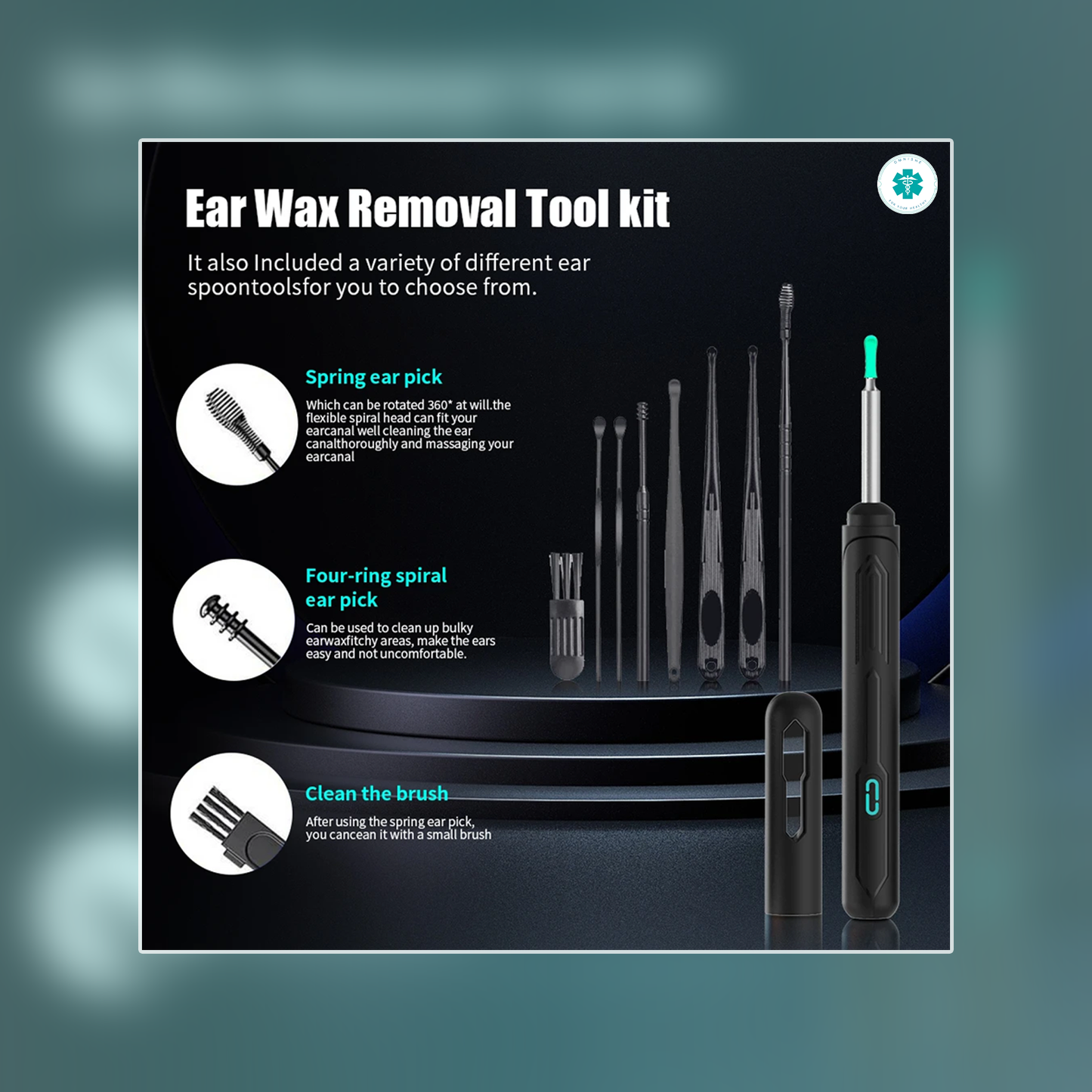 Omnishe™ Earwax Removal Tools With Camera / Ear Sticks Otoscope / Take Photo&Video in APP (High Results)