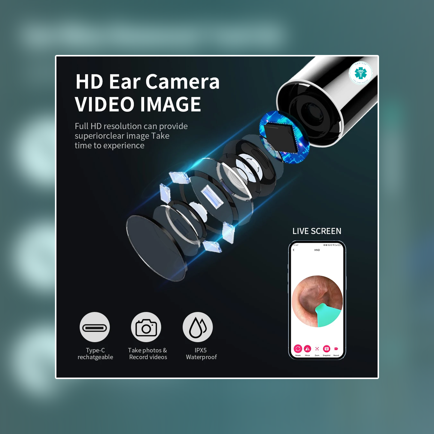 Omnishe™ Earwax Removal Tools With Camera / Ear Sticks Otoscope / Take Photo&Video in APP (High Results)