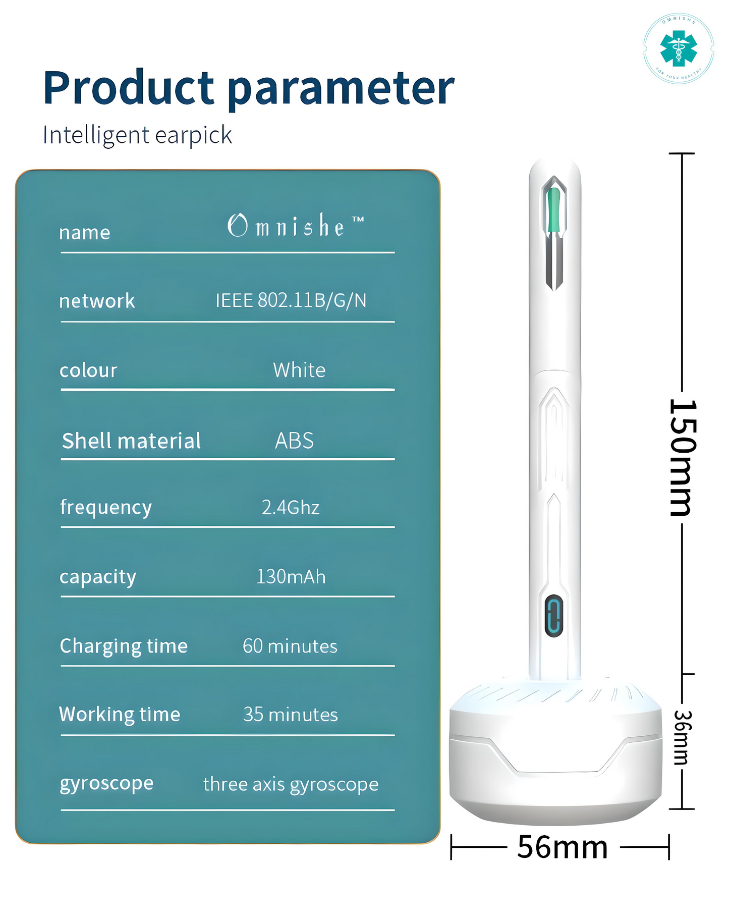 Omnishe™ Earwax Removal Tools With Camera / Ear Sticks Otoscope / Take Photo&Video in APP (High Results)