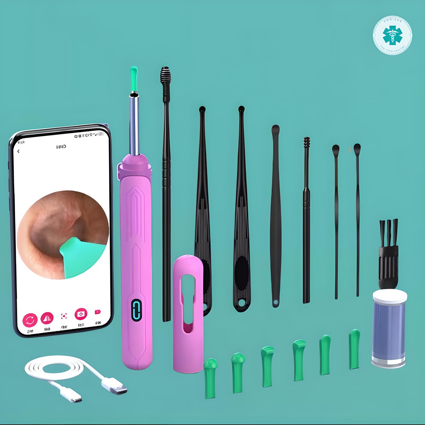 Omnishe™ Earwax Removal Tools With Camera / Ear Sticks Otoscope / Take Photo&Video in APP (High Results)