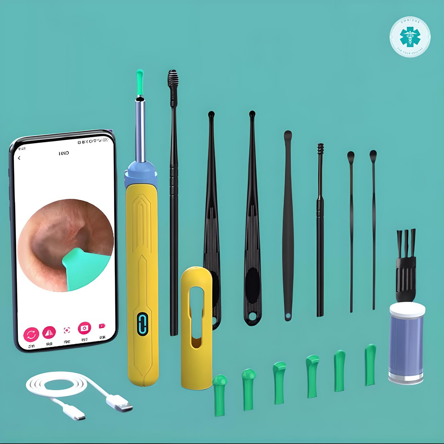 Omnishe™ Earwax Removal Tools With Camera / Ear Sticks Otoscope / Take Photo&Video in APP (High Results)
